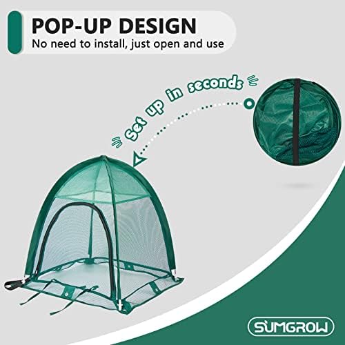 2 Pack Pop up Plant Cover, Garden Netting for Raised Beds, Crop Cage, Blueberry Bush Netting Cover with Metal Spikes Protect Plants Against Birds, Small Animals and Direct Sunlight - 28" x 28" x 30" - Image 5