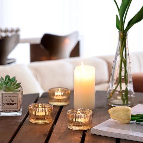 HAVITI 24 Pack Tealight Gold Candle Holders, Votive Tea Light Candle Holder - Image 5