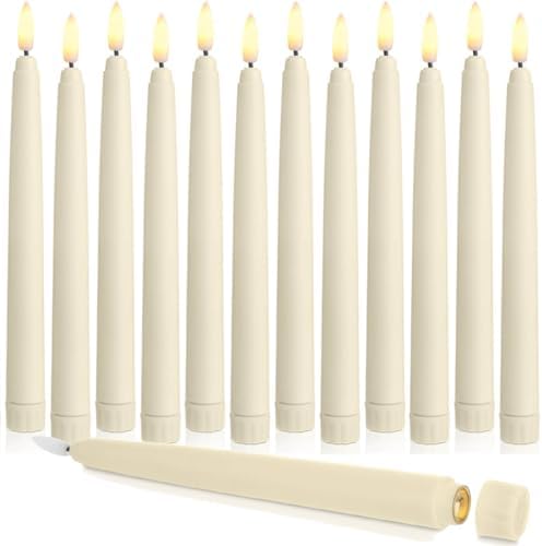 Baquler 12 Pcs Flameless Taper Candles LED Taper Candles Flickering Bulk by Baquler