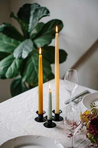 Kunstindustrien® Taper Candles – Set of 4, 13.8" – Made in Denmark, Long Burning Candles 15h, Unscented & Smokeless Candlesticks – Elegant Tall Candles for Weddings Dinners & Home Decor (Lemon Yellow) - Image 7