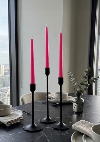 6 PK 10" Classic Taper Candles, Hot Pink, 7-8 Hours Long Burning, Unscented Tall Candlesticks - Image 5