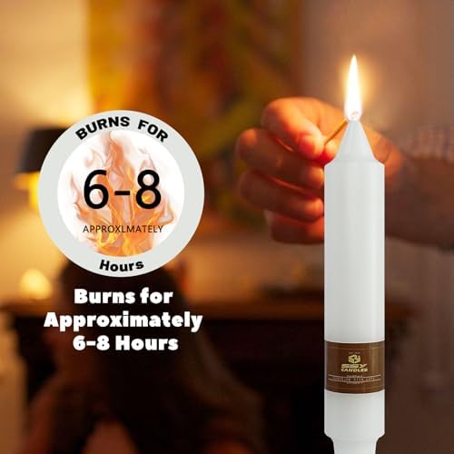 NJAO HOO White Short Taper Candle 7 Inch Candlesticks Unscented Dripless Tapered Candle Set for Home Decor Wedding Party Dinner Candles, 4 Pack - Image 6