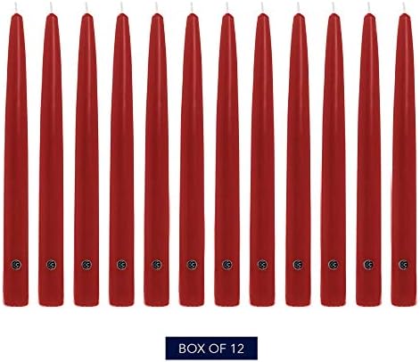 Colonial Candle Unscented Taper Candle, Handipt Collection, Red, 10 in, Pack of 12 - Up to 8 Hours Burn - Image 2