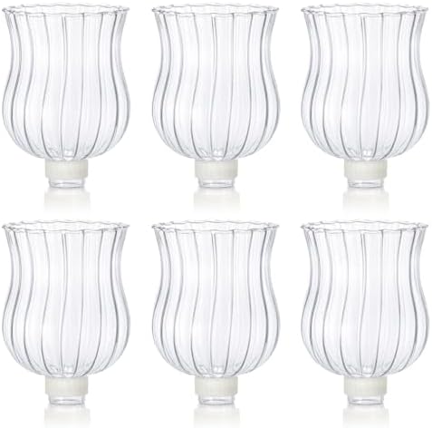 AceOrbit 6 Pack 3.94" Tall Candle Holder Glass Votive Holders with Peg Silicone Bases Glass Candle Cups for Tealights, LED Candles Religious Ceremonies for Weddings Home Church Holiday Decor (Vintage) by Unknown