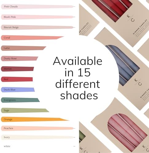 Tapered Dinner Candles, Pack of 6 – Soy & Paraffin Wax Blend, 10-Inch Dripless Taper Candles with 7-Hr. Clean Burn – Smokeless Unscented Tapers for Weddings, Dinner Tables & Home Decor – Blush Pink - Image 5