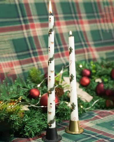 Long Candlesticks White Taper Candles 12 inch Unscented dripless Candle for Wedding Advent Home Decor Dinner Christmas，Set of 12,PrintB - Image 3
