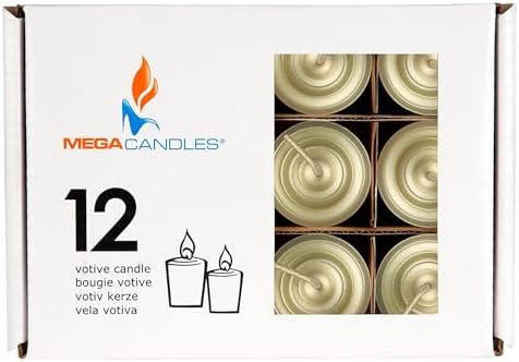 Mega Candles 12 pcs Unscented Gold Votive Candles, Hand Poured Wax Candle 10 Hours 1.38 Inch x 1.5 Inch, Home Décor, Wedding Receptions, Centerpieces, Occasions, Events, Festivities, Meditations - Image 3