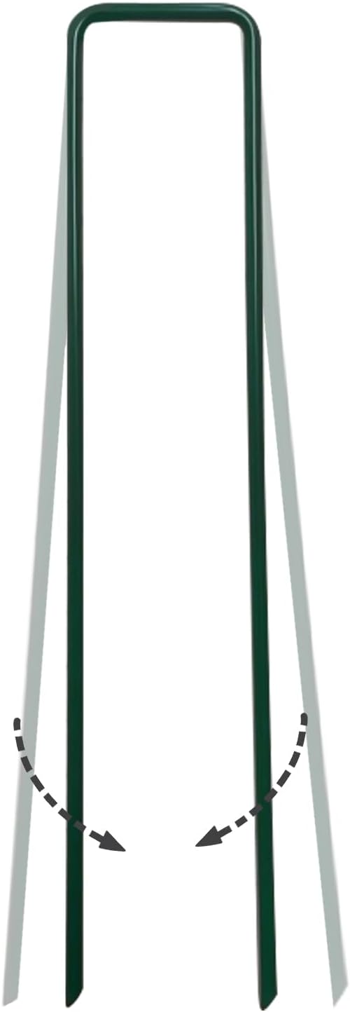Landscape Staples 6Inch 200pcs Garden Stakes + 200pcs Gasket, Lawn Pins with Spray Coating Craft,11Gauge Anti-Rust Ground Yard Spikes Anchoring for Outdoor Tents Irrigation Hoses (Green)