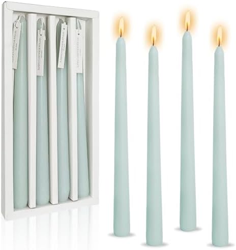 Candlesticks Long Taper Candle,Seal Salt Scented 10 Inches Blue Candle Sticks Smokeless Tapered Candles for Home Décor Holiday Gifts by MANNYCOM