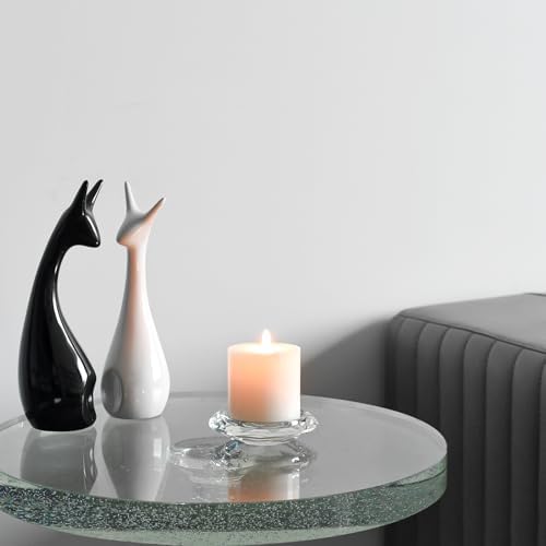 Crystal Candle Holders, Pillar Candlestick Decorations for Home Party Dinner Christmas Wedding, Suitable for Large Cylindrical Candles Hand-Cut 4.3'' X 1'' Clear - Image 4