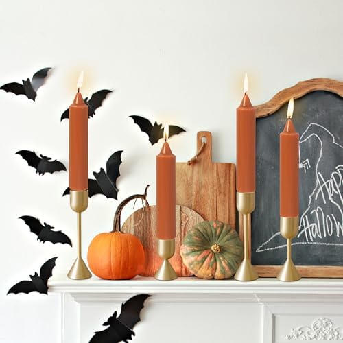 Pumpkin Orange Taper Candle Candle Sticks, 7 Inch Mini Pillar Candles Taper Candles, 4PCS Handmade Unscenteds Candlesticks for Festive Halloween Thanksgiving Day Fall Home Decor - Image 6