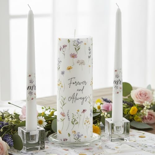 Irenare Unity Candles for Wedding Ceremony with Holder,Wildflower by Irenare
