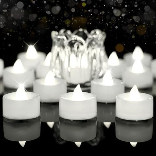 BEICHI 24Pack Battery Operated Tea Lights with Timer, 6H Timer Built-in by BEICHI