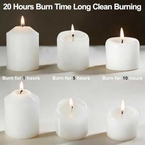 Pillar Candles White Bulk 2x3 Inch Unscented Candle for Votive 20Pack - Image 4