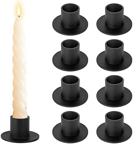 8 Pcs Black Retro Candle Holders, Candlestick Holder by ysnn