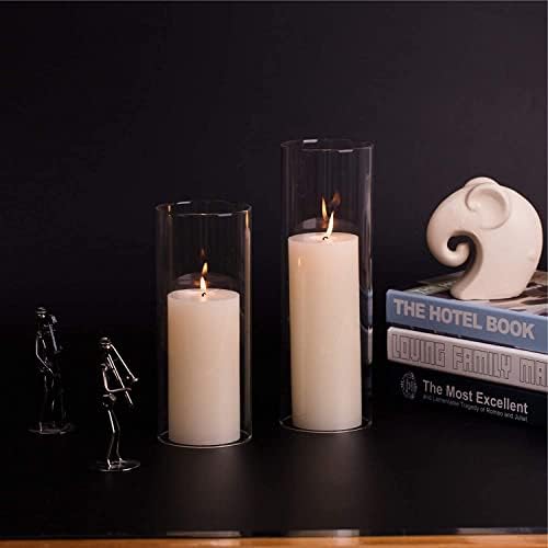 Glass Hurricane Candle Holder - Open Ended Wide 3" x Tall 6" Chimneys for Candles - Image 4
