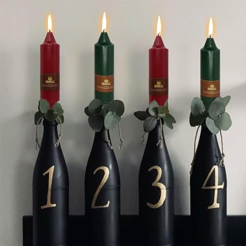 Dripless Taper Candles Red Candlesticks,5inches Short Tapered Candle Green Candle Sticks Christmas Dinner Candles for Home Decor Home Weddings Festive Seasons Holiday,7-RG - Image 5