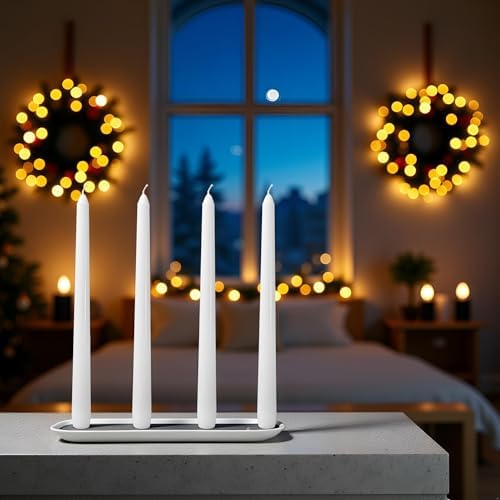 36 Pack White Taper Candles丨Taper Candles 10 Inch Dripless丨Unscented & Smokeless Candlesticks Bulk丨7-8 Hours Long Burning Tall Candles丨Ideal for Christmas Weddings Parties Dinner - Image 4