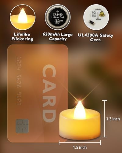 Homemory 24-Pack Remote Flameless LED Battery Tea Light Candles, 400+Hrs - Image 3