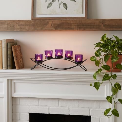 Seraphic Dining Room Table Centerepice,Tealight Candle Holder, Purple - Image 3