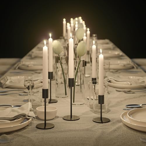 Set of 6 Black Candlestick Holders, FSyueyun Candle Stick Holder Home Decor - Image 4