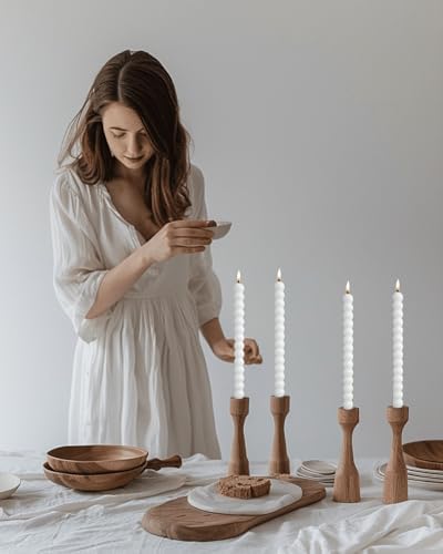 MAITREYA White Taper Candles Conical Stick Candles Spiral Taper Candles-Set of 4 for Decoration Weddings Party Church-Unscented Dripless Candles,10inch(D-White) - Image 3
