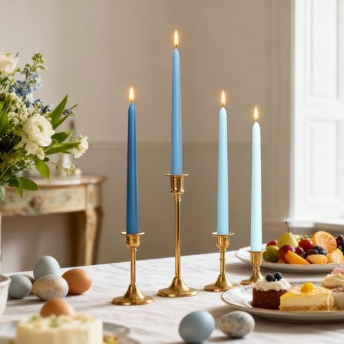 Viyffo 10 Inch Taper Candles, 12 Pack Blue-Unscented, Dripless Design– Long Tall Tapered Candlesticks for Wedding, Dinner, Holiday, Party, Home Decor Natural Color Series - Image 7