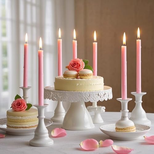 12 Pack 10 inch Pink Taper Candles, Unscented Dripless Candlestick Bulk for Home Dinner Wedding Romantic, Long-Lasting Burn Time of 7-8 Hours - Image 3