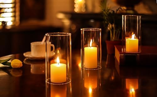 CYS EXCEL 6 PCS (H:6" D:3") Open Ended Glass Hurricane Candleholder Tube Shade | Multiple Size Choices Open Flame Candle Chimney Tube Cover | Bottomless Cylinder - Image 7