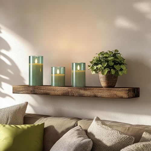 Amagic Green Glass Flameless LED Candles Battery Operated with Remote Timer - Image 4