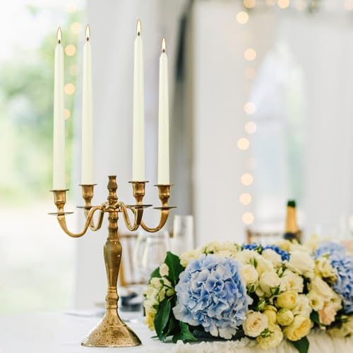 12 Pack Ivory Taper Candles 10 Inch, Dripless Smokeless Unscented Hand Poured Tall Candlesticks, 8-Hour Long Burning for Home Decor, Weddings, Christmas & Special Occasions - Image 5