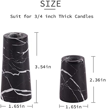 JIMEI 2pcs Marble Taper Candle Holder Table Wedding Decor Candlestick Stand - Image 3