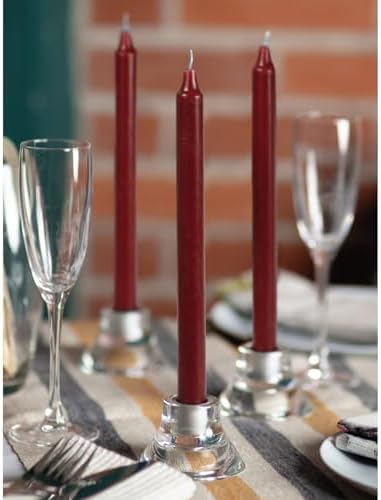 CANDWAX Bordeaux Taper Candles Pack of 12 - Slow Burning Dripless Unscented Straight Candles 12 inch - Ideal for Dinner Table - Smokeless Long Candlesticks - Image 4