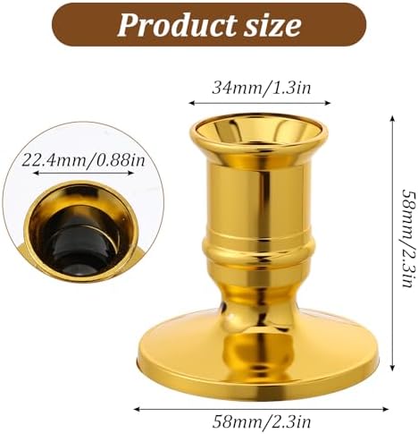 46 Pcs Gold Taper Candle Holders, Plastic Pillar Candle Holders Decorative Candlestick Holder for Wedding, Party, Table Centerpiece, Festival Decor - Image 3