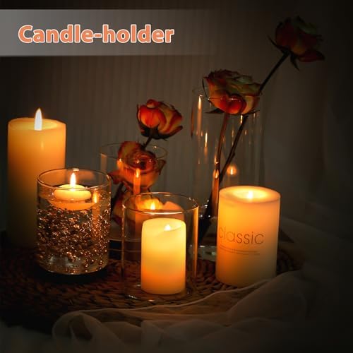 UPBUD 4 Inch Glass Cylinder Vases for Centerpieces, Small Vases for Flowers - Image 5