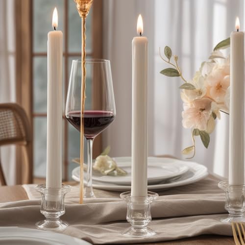 Candlestick Holders - 6 Pack Glass Candlestick Holders, 2.36" Height Clear Taper Candle Holders for Candlesticks, Small Centerpiece for Wedding, Festival, Party Decor (6, Clear) - Image 5