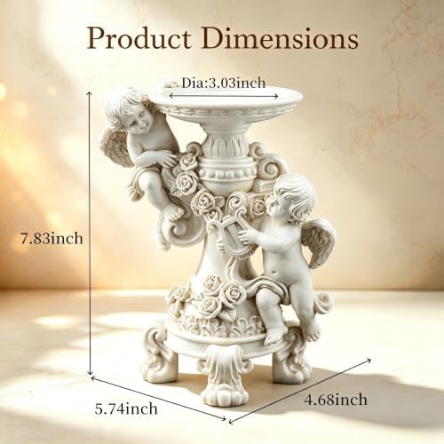 Angels Candle Holder Resin Figurine White Table Decor Unique Home Gifts - Image 5