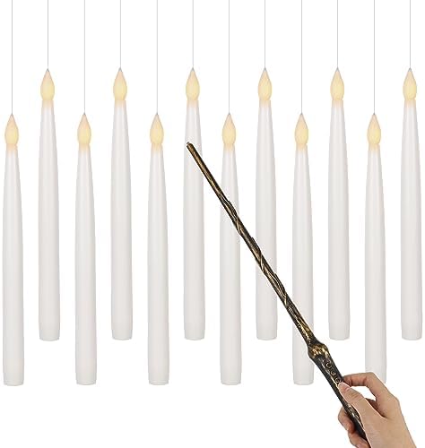 GenSwin 10.8" Flameless Floating Candles Wand Halloween Decorations by GenSwin