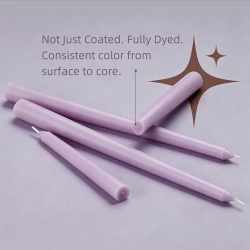 Viyffo Taper Candles, 10 Inch, 20 Pack, Purple – Unscented - Image 6