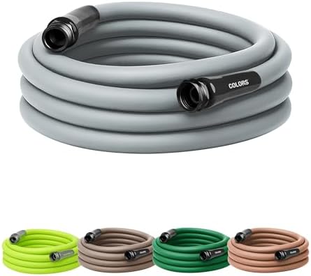 Flexzilla Colors Garden Hose 5/8 in. x 25 ft., Lightweight All-Weather Water Hose, Durable and Flexible, Leak-Free Connections, Slate Gray by Flexzilla