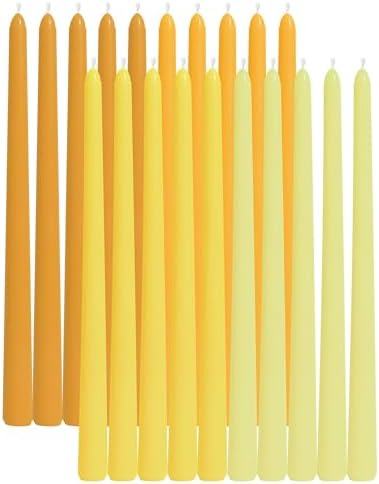 Viyffo Taper Candles, 12 Inch, 20 Pack, Yellow Unscented, Smokeless Design by Viyffo