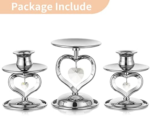NUPTIO Unity Candle Holder for Wedding: Silver, Set of 3 - Image 7