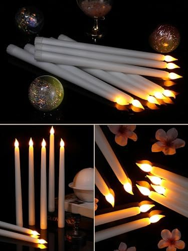 Treela Battery Operated LED Taper Candles,Basic,11 Inch,White - Image 4