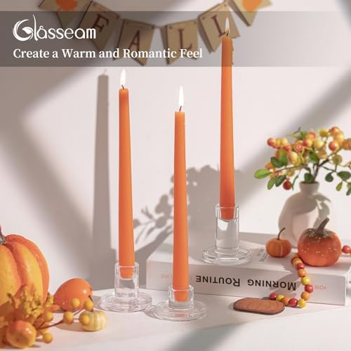 Glasseam Taper Candle Holders Bulk, 12Pcs Glass Candlestick for Centerpiece - Image 3