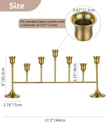 NUPTIO Candlestick Holder for Taper Candle: Gold Candelabra for Centerpiece - Image 3