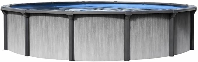 Lake Effect Pools 'Lanai' 21 ft Round Above Ground Swimming Pool | 52 Inch Resin Protected Steel Sided Walls | Bundle Includes: 25 Gauge Unibead Liner & Widemouth Skimmer