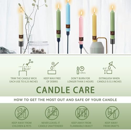 Pink Taper Candles 9 inch - 4 Pack Fat Candle Taper Candles Dripless, Smokeless, Unscented Tall Candlesticks - Perfect for Home Decor, Weddings, and Special Occasions - Image 6