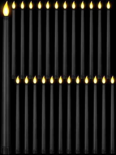 Treela Battery Operated LED Taper Candles,Basic,11 Inch,Black by Treela