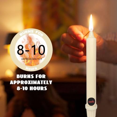 NJAO HOO Ivory Candlesticks 8 Inch Unscented Taper Candle Dripless Handmade Colored Candles for Home Decor Dinner Table Kitchen and Bedroom, 4 Pack - Image 5