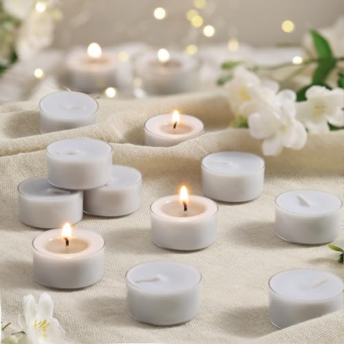 Jasmine Scented Tea Lights Candles 16 Pack by LAMORGIFT